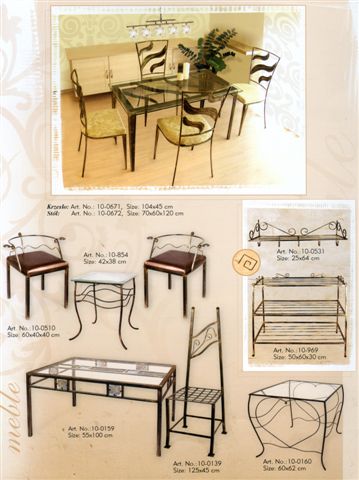 baldai, stalas, kušetės, kedės, interjeras, interjero detalės, metalines zvakides, įrankiai prie židinio, pakabos, stovai gelems,