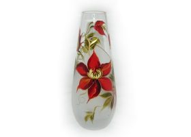 vazos stiklinės, vazos gėlėms, vaza su piešiniu
